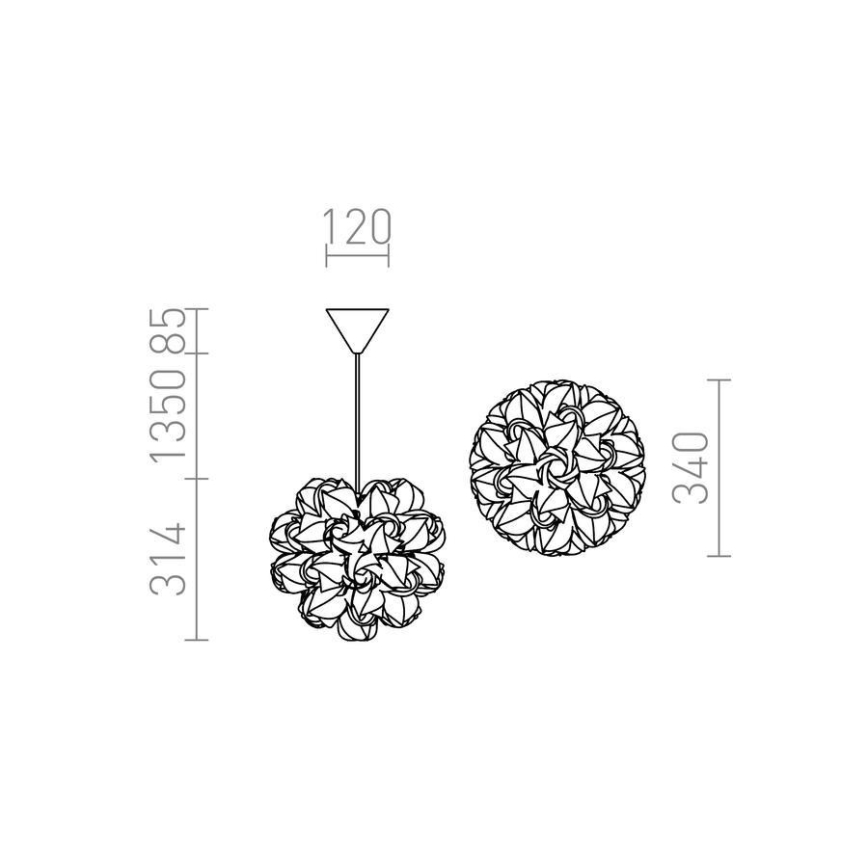 RED - Design Rendl - R12384 - Ljusskrona med upphängningsrem  COCO 1xE27/28W/230V