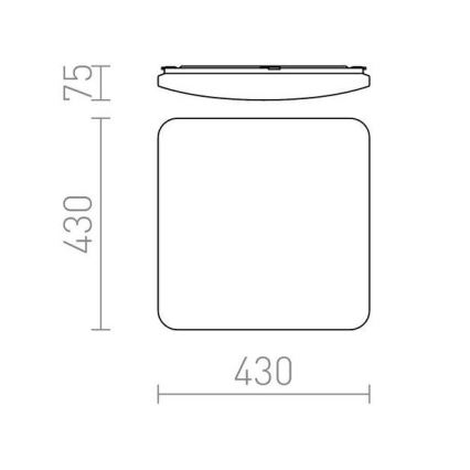 RED - Design Rendl - R12437 - LED taklampa SEMPRE LED/36W/230V fyrkant 