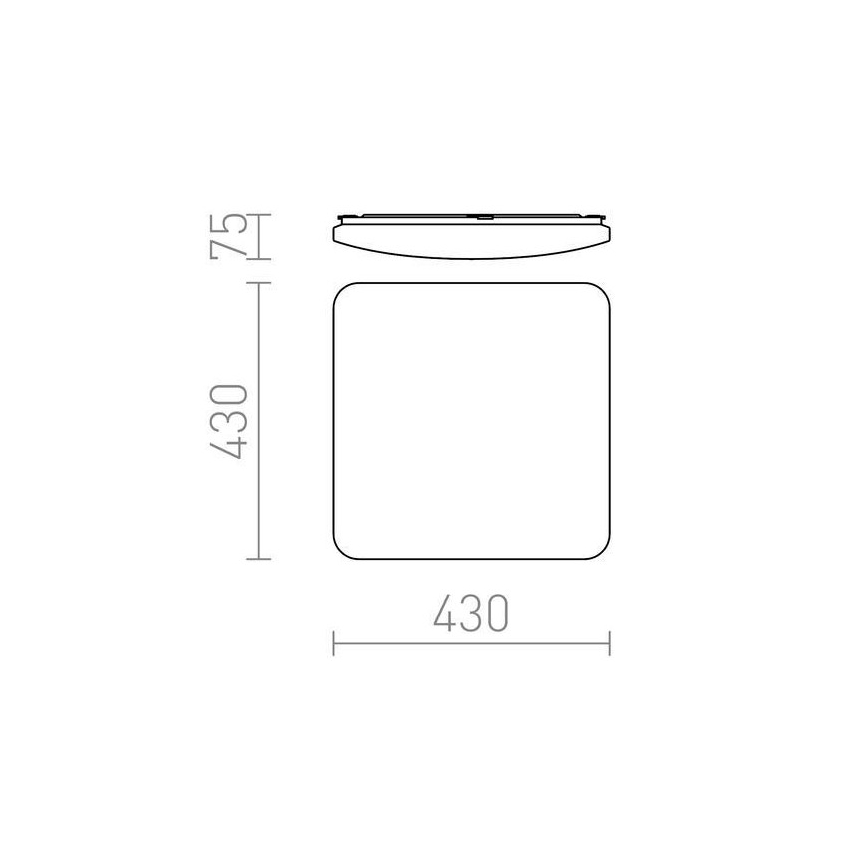 RED - Design Rendl - R12437 - LED taklampa SEMPRE LED/36W/230V fyrkant 
