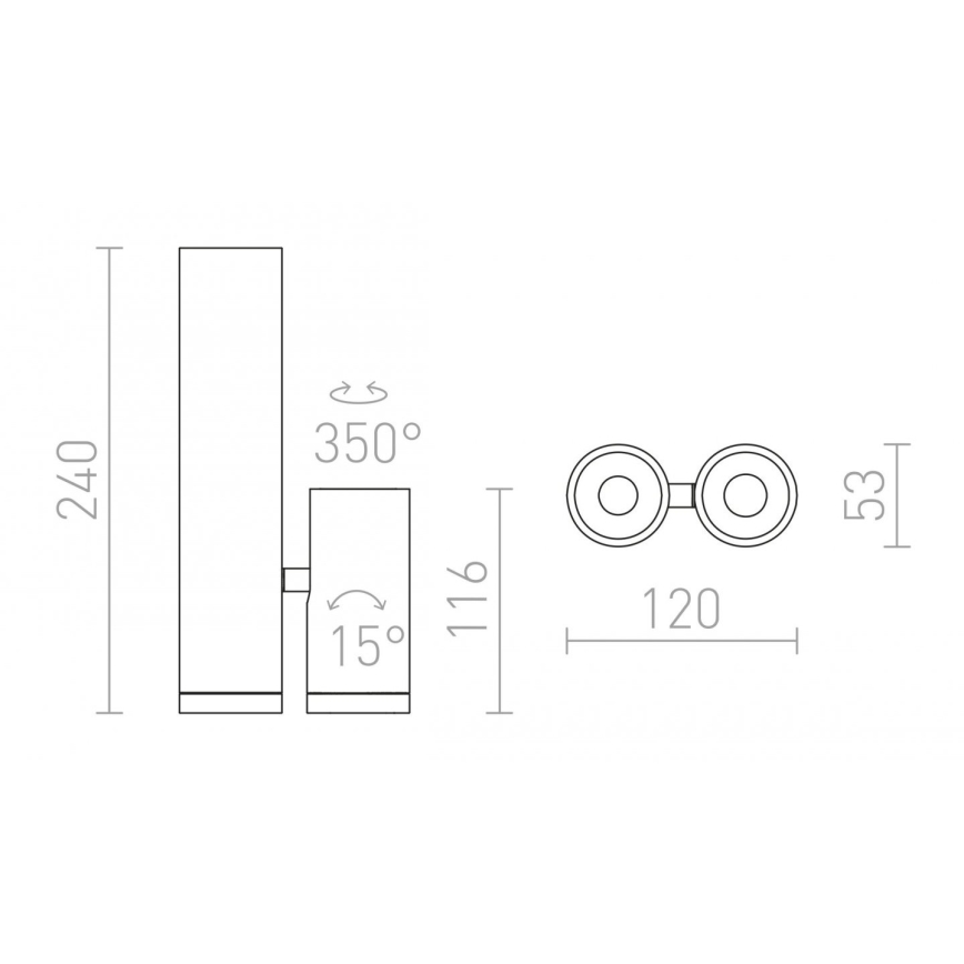 RED - Design Rendl - R12499 - LED spotlight  BOGARD 2xLED/5W/230V