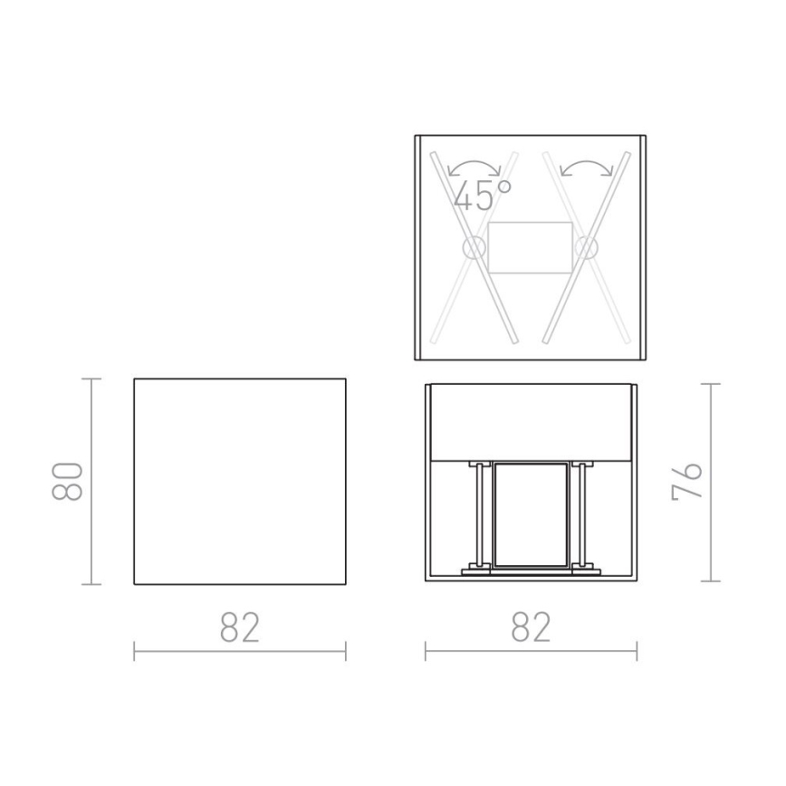 RED - Design Rendl - R12556 - Utomhus LED vägglampa  CARRE 2xLED/3W/230V IP54