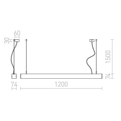 RED - Design Rendl - R12720 - LED Ljuskrona med upphängningsrem  PESANTE LED/40W/230V