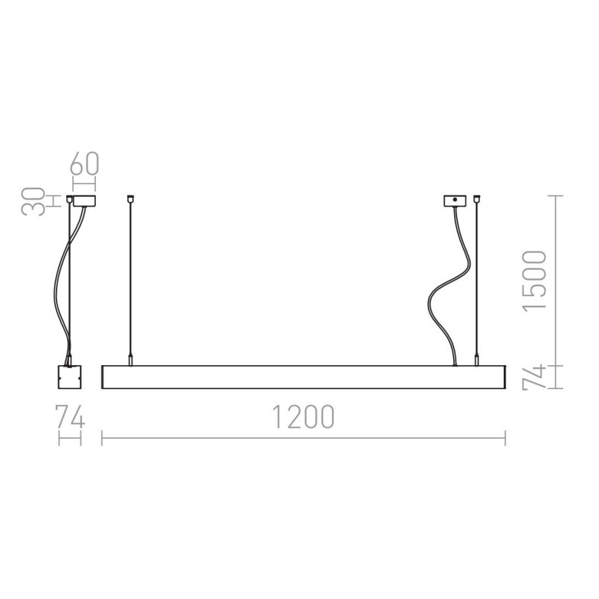 RED - Design Rendl - R12720 - LED Ljuskrona med upphängningsrem  PESANTE LED/40W/230V