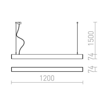 RED - Design Rendl - R12721 - LED Ljuskrona med upphängningsrem  PESANTE LED/40W/230V svart 