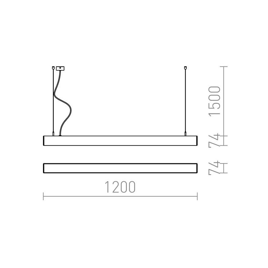 RED - Design Rendl - R12721 - LED Ljuskrona med upphängningsrem  PESANTE LED/40W/230V svart 
