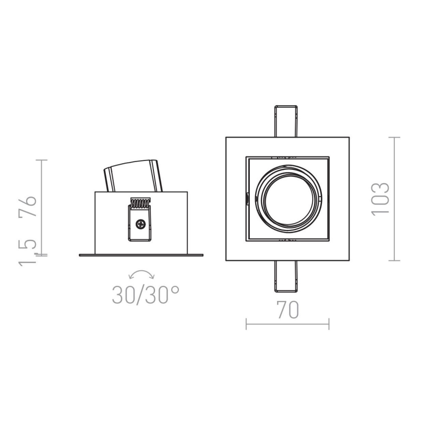 RED - Design Rendl - R12856 - LED infälld belysning BONDY LED/7W/230V