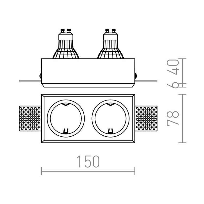 RED - Design Rendl - R12900 - Infälld belysning  QUO 2xGU10/35W/230V