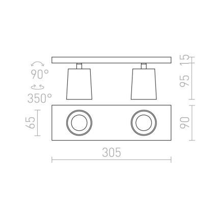 RED - Design Rendl - R12915 - Spotlight  KENNY 2xGU10/35W/230V
