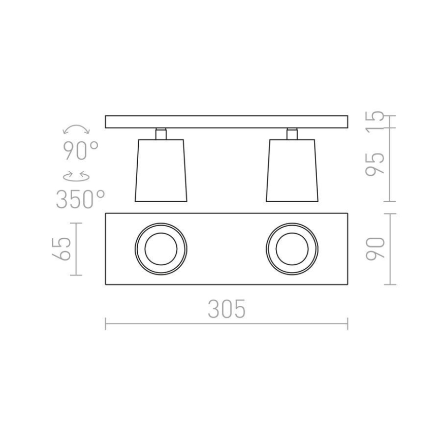 RED - Design Rendl - R12915 - Spotlight  KENNY 2xGU10/35W/230V