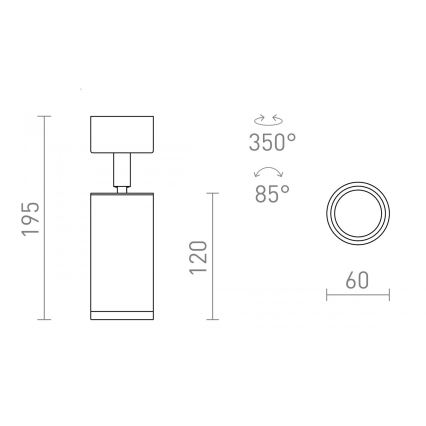 RED - Design Rendl - R13363 - Spotlight  BELENOS 1xGU10/9W/230V