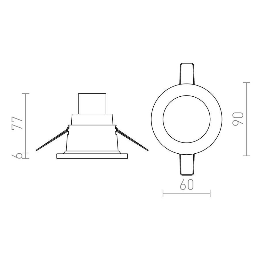 RED - R12659 - Badrum Infälld belysning  LEROY 1xGU5,3/35W/12V IP44