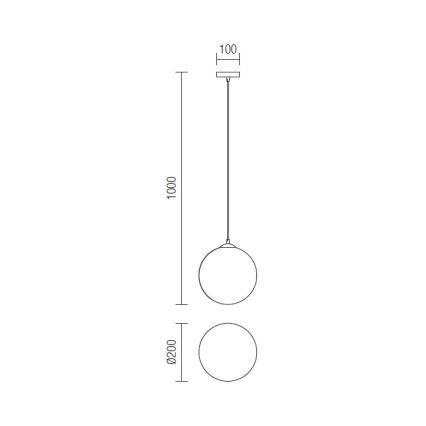 Redo 01-1064 - Ljuskrona med textilsladd OLA 1xE27/42W/230V diameter 20 cm
