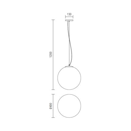 Redo 01-1066 - Ljuskrona med textilsladd OLA 2xE27/42W/230V diameter 40 cm