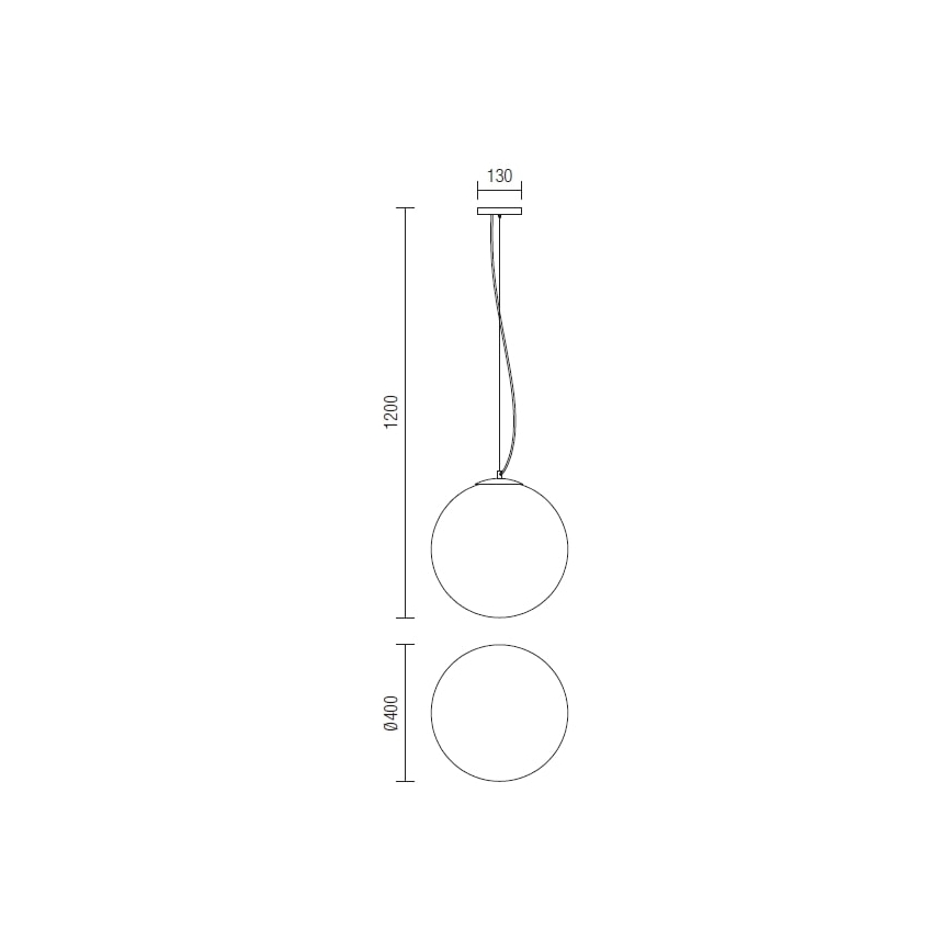 Redo 01-1066 - Ljuskrona med textilsladd OLA 2xE27/42W/230V diameter 40 cm