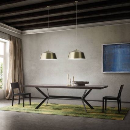 Redo 01-1102 - Ljuskrona med textilsladd AYLA 1xE27/42W/230V diameter 56 cm guld