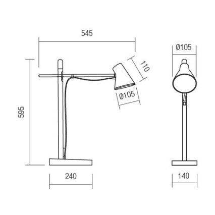 Redo 01-1119 - LED ljusreglerad bordslampa touch LED/5W/230V USB