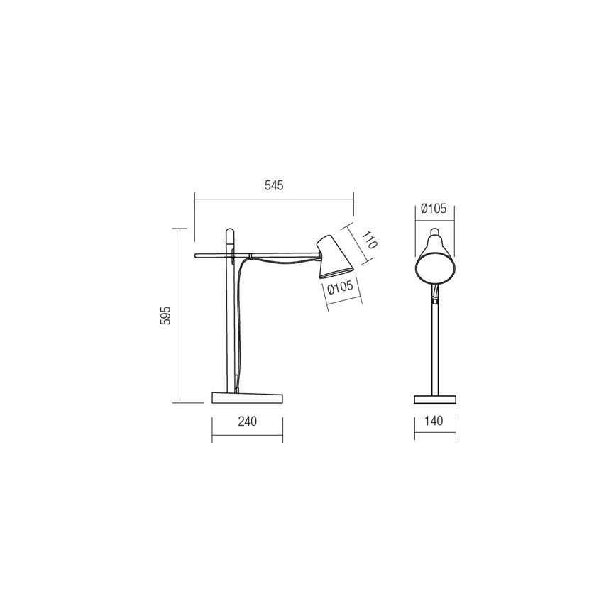 Redo 01-1119 - LED ljusreglerad bordslampa touch LED/5W/230V USB