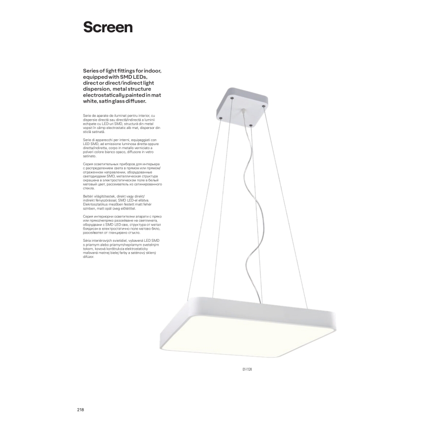 Redo 01-1124 - LED ljuskrona med upphängningsrem SCREEN LED/48W/230V 3000K
