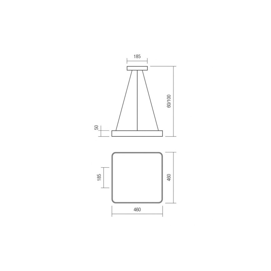 Redo 01-1124 - LED ljuskrona med upphängningsrem SCREEN LED/48W/230V 3000K