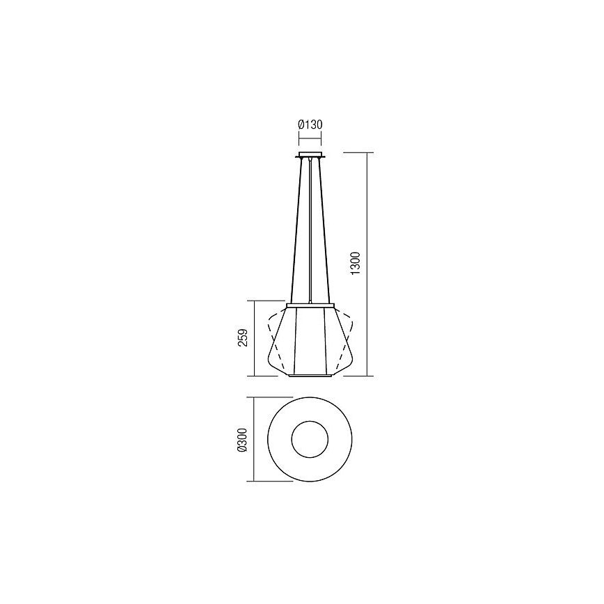 Redo 01-1139 - Takpendel FUSION 1xE27/42W/230V Ø 30 cm blank krom/rökfärgad
