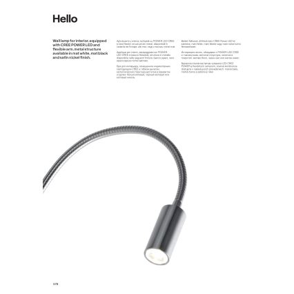 Redo 01-1193 - LED Flexibel liten lampa HELLO LED/3W/230V vit