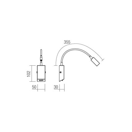 Redo 01-1193 - LED Flexibel liten lampa HELLO LED/3W/230V vit