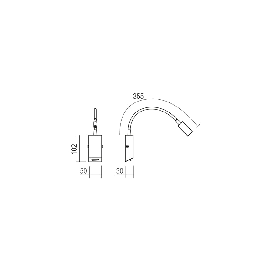 Redo 01-1193 - LED Flexibel liten lampa HELLO LED/3W/230V vit