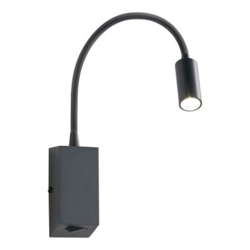 Redo 01-1194 - LED Flexibel liten lampa HELLO LED/3W/230V svart