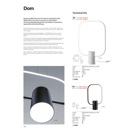Redo 01-1226 - Dimbar LED-bordslampa DOM LED/21W/230V vit