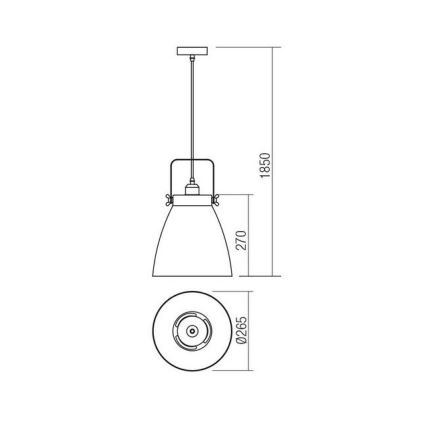 Redo 01-1275 - Ljuskrona med textilsladd ARNE 1xE27/42W/230V grå