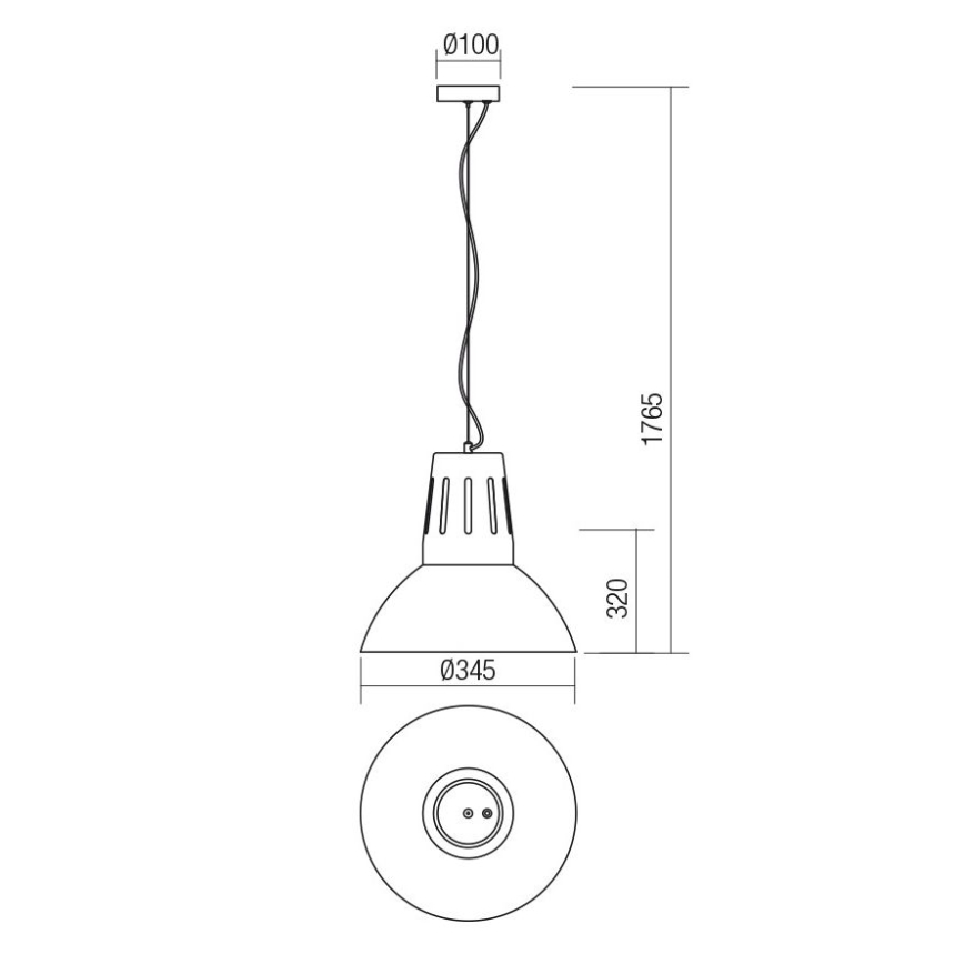 Redo 01-1282 - Takpendel PEEP 1xE27/42W/230V Ø 34,5 cm vit