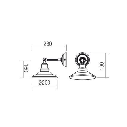 redo 01-1290 - Väggbelysning SPINNER 1xE27/42W/230V