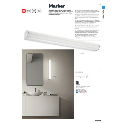 redo 01-1392 - LED Badrumsbelysning vägg MARKER LED/10W/230V IP44