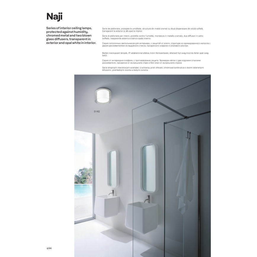 Redo 01-1454 - LED taklampa för badrum NAJI LED/18W/230V diameter 35 cm IP44
