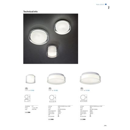 Redo 01-1454 - LED taklampa för badrum NAJI LED/18W/230V diameter 35 cm IP44