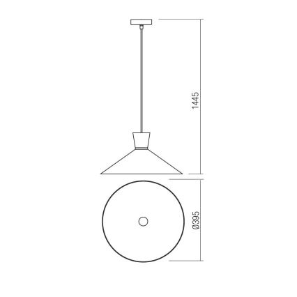 Redo 01-1461 - Ljuskrona med textilsladd KIMONO 1xE27/42W/230V diameter 39,5 cm koppar