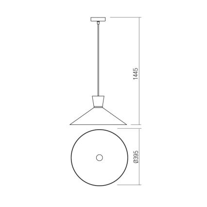 Redo 01-1462 - Ljuskrona med textilsladd KIMONO 1xE27/42W/230V diameter 39,5 cm svart