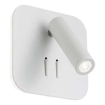 Redo 01-1491 - LED vägglampa QUDA LED/6W/230V + LED/3W CRI 90 USB vit