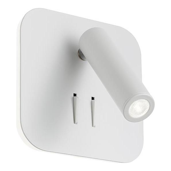 Redo 01-1491 - LED vägglampa QUDA LED/6W/230V + LED/3W CRI 90 USB vit