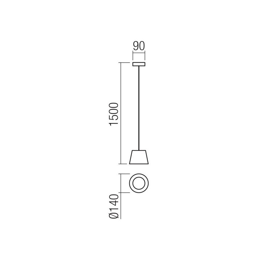 Redo 01-1495 - LED-pendel med vajer LOLLI LED/6W/230V Ø 14 cm vit