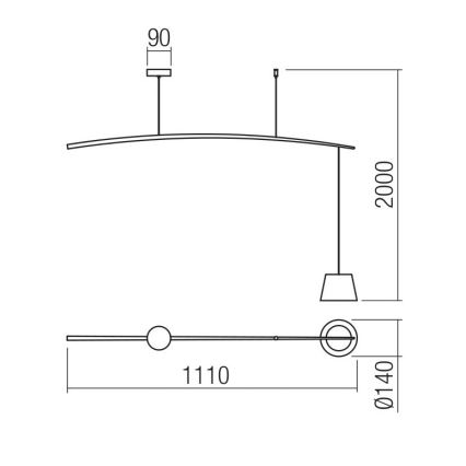 Redo 01-1497 - LED ljuskrona med textilsladd LOLLI LED/6W/230V vit