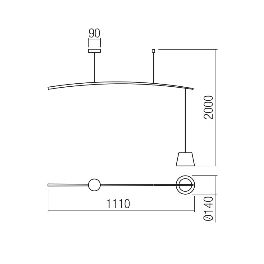 Redo 01-1497 - LED ljuskrona med textilsladd LOLLI LED/6W/230V vit