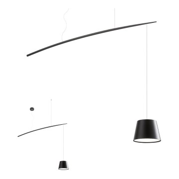 Redo 01-1498 - LED ljuskrona med textilsladd LOLLI LED/6W/230V svart