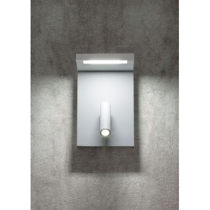 Redo 01-1499 - LED väggspotlight AGOS LED/6W/230V + LED/3,2W USB vit