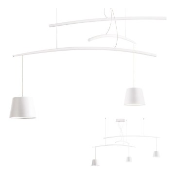 Redo 01-1524 - LED ljuskrona med textilsladd LOLLI 3xLED/6W/230V vit