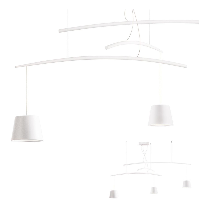 Redo 01-1524 - LED ljuskrona med textilsladd LOLLI 3xLED/6W/230V vit