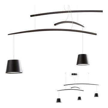Redo 01-1525 - LED ljuskrona med textilsladd LOLLI 3xLED/6W/230V svart