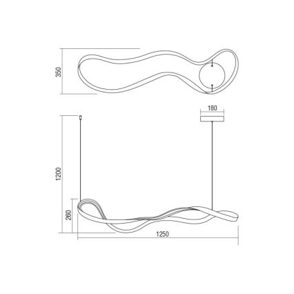 Redo 01-1531 - LED-pendel på kabel NUBO LED/43W/230V vit