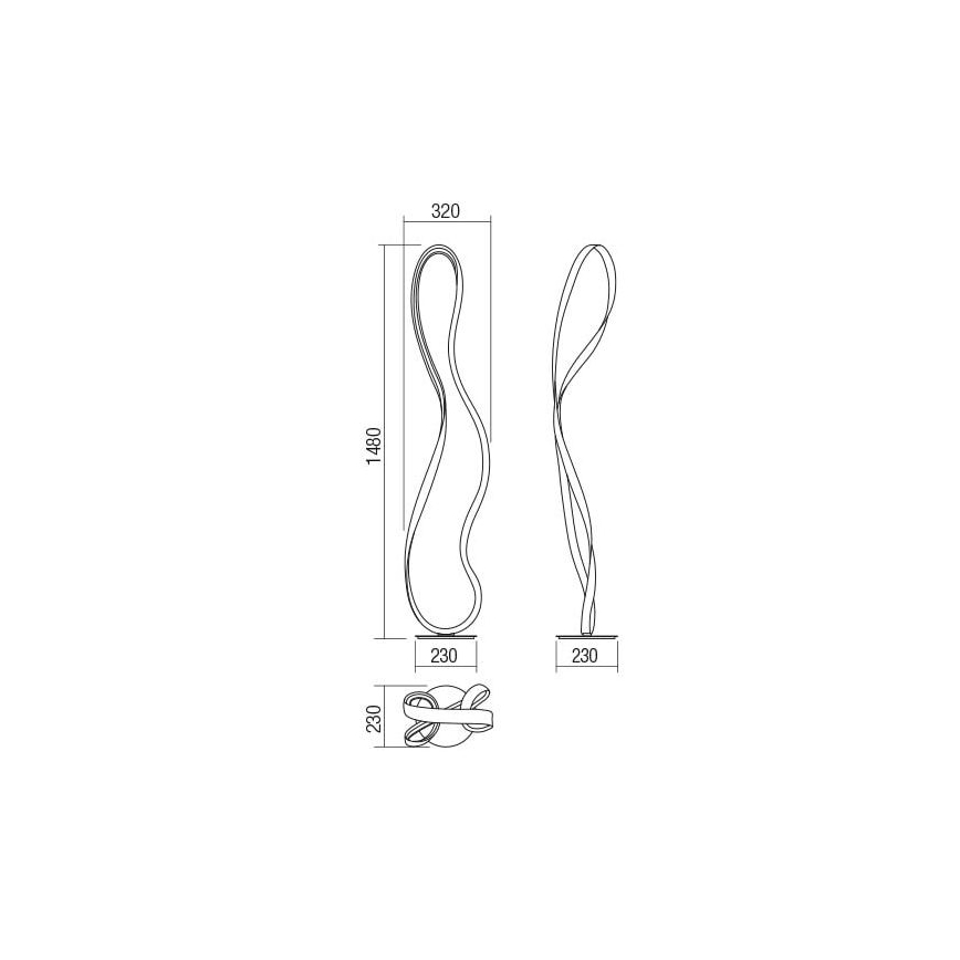 Redo 01-1532 - LED Dimbar golvlampa NUBO LED/34,5W/230V vit