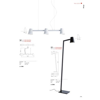Redo 01-1557 - Golvlampa MINGO 1xE27/42W/230V svart